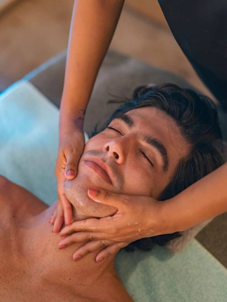 Facial beauty moments for man